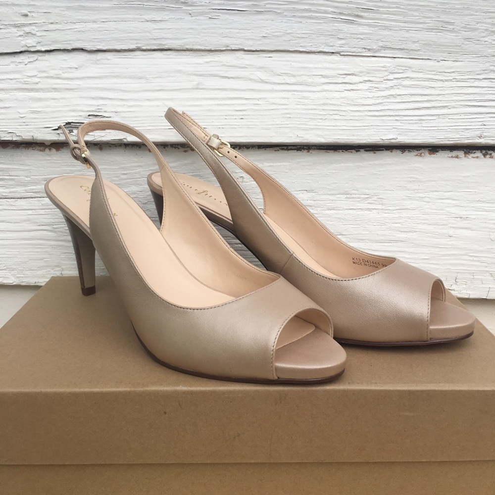 Cole Haan sz 9 Margot peep toe sling backs
